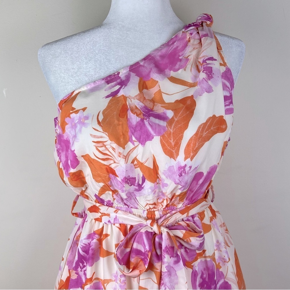 House Of Sienna | Feminine Tropical Vacation One Shoulder Shorts Romper | 8 - Picture 3 of 11